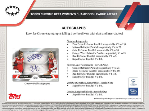 2022/23 Topps Chrome UEFA Women's Champions League Soccer Hobby