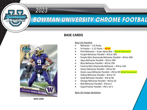 2023 Bowman University Chrome Football 7-Pack Blaster