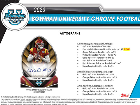2023 Bowman University Chrome Football 7-Pack Blaster