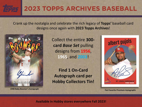 2023 Topps Archives Baseball Hobby Collector's Tin (Box) Case (10 CT.)