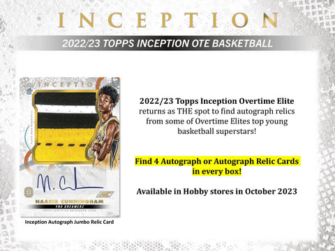 2022/23 Topps Inception Overtime Elite Basketball Hobby