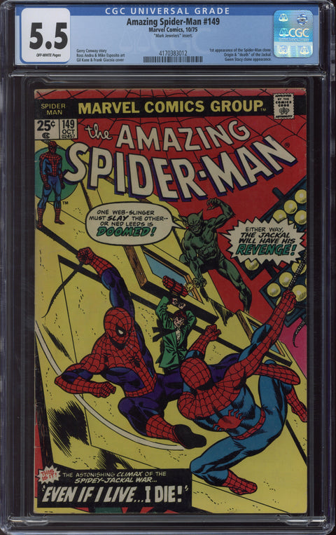 Amazing Spider-Man #149 CGC 5.5 (OW) "Mark Jewelers" insert *4170383012*