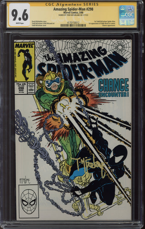 Amazing Spider-Man #298 CGC 9.6 (W) Signed By Todd McFarlane *4170150012*