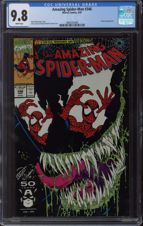 Amazing Spider-Man #346 CGC 9.8 (W) *3884353006*