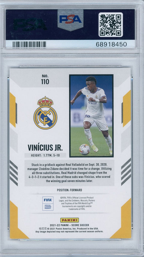 2021 Panini Soccer Score FIFA #110 Vinicius Jr. Blue Lasers PSA 9