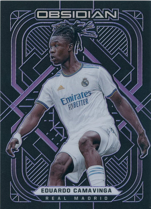 2021/22 Panini Soccer Obsedian #95 Eduardo Camavinga 10/30 Electric Etch Purple