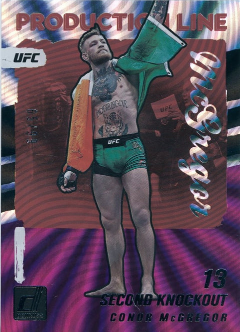 2022 Panini UFC Donruss #1 Conor McGregor 65/99 Production Line Press Proof Purple