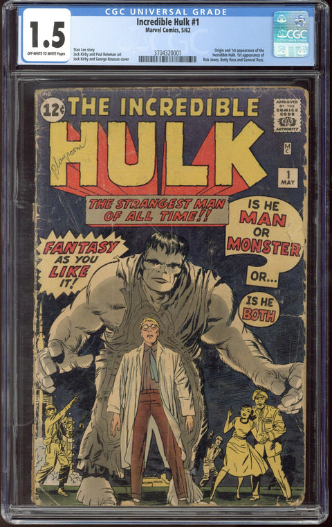 Incredible Hulk #1 CGC 1.5 (OW-W) *3704320001*