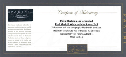 David Beckham Autographed Adidas Real Madrid White Soccer Ball