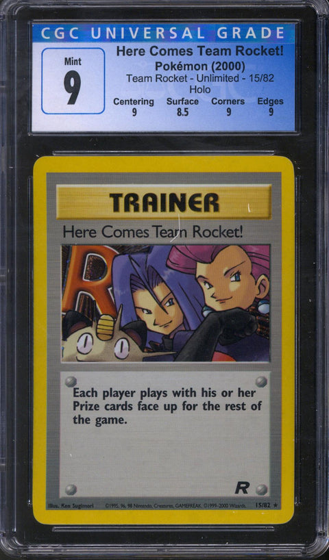 2000 Pokemon Team Rocket #15 Here Comes Team Rocket! CGC 9