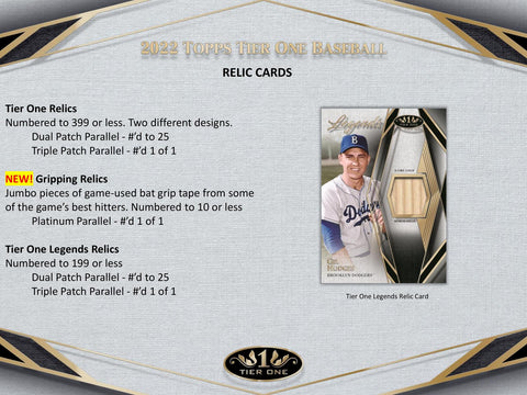 2022 Topps Tier One Baseball Hobby