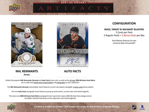 2021/22 Upper Deck Artifacts Hockey 7-Pack Blaster